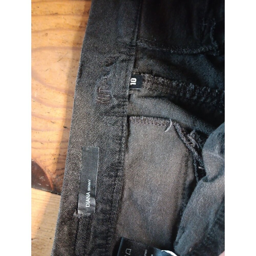 Kut from the Kloth Diana Skinny Velvet Pants Womens 10 Black Straight Stretch - Picture 3 of 7
